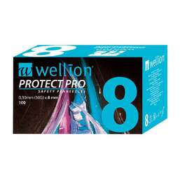 Abbildung: Wellion Protect Pro Safety Pen-Needles 30 G 8 mm 100 St, Kanüle PZN 11694141 