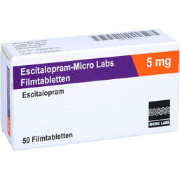 Abbildung: Escitalopram Micro Labs 5 mg Filmtabletten 50 St, Filmtabletten PZN 11695873