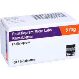 Abbildung: Escitalopram Micro Labs 5 mg Filmtabletten 100 St, Filmtabletten PZN 11695896
