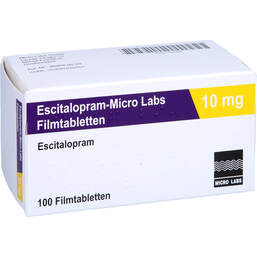 Abbildung: Escitalopram Micro Labs 10 mg Filmtabletten 100 St, Filmtabletten PZN 11695927