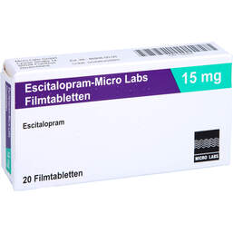 Abbildung: Escitalopram Micro Labs 15 mg Filmtabletten 20 St, Filmtabletten PZN 11695933
