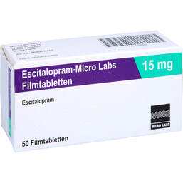 Abbildung: Escitalopram Micro Labs 15 mg Filmtabletten 50 St, Filmtabletten PZN 11695956