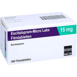 Abbildung: Escitalopram Micro Labs 15 mg Filmtabletten 100 St, Filmtabletten PZN 11695962