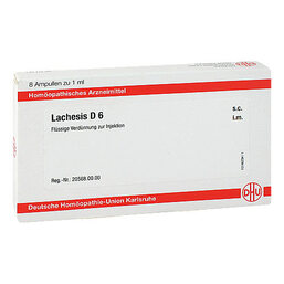 Abbildung: DHU Lachesis D 6 Ampullen 8X1 ml, Ampullen PZN 11706884