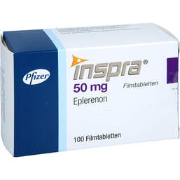 Abbildung: Inspra 50 mg Filmtabletten 100 St, Filmtabletten PZN 11709635