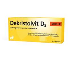 Abbildung: Dekristolvit D3 5.600 I.E. Tabletten Tabletten, 30 St PZN 11709687