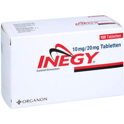 Abbildung: Inegy 10 mg / 20 mg Tabletten 100 St, Tabletten PZN 11711201