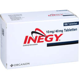Abbildung: Inegy 10 mg / 40 mg Tabletten 100 St, Tabletten PZN 11711218