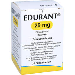 Abbildung: Edurant 25 mg Filmtabletten 30 St, Filmtabletten PZN 11729603
