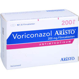 Abbildung: Voriconazol Aristo 200 mg Filmtabletten 30 St, Filmtabletten PZN 11807409