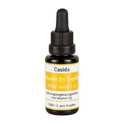 Abbildung: Vitamin D3 Tropfen Vital 1000 I.E. Öl Öl, 20 ml PZN 11849543