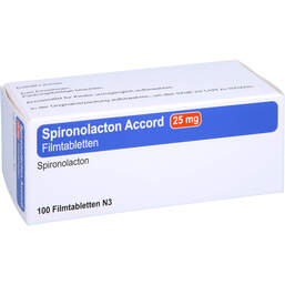 Abbildung: Spironolacton Accord 25 mg Filmtabletten 100 St, Filmtabletten PZN 11851965