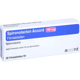 Abbildung: Spironolacton Accord 100 mg Filmtabletten 20 St, Filmtabletten PZN 11852002