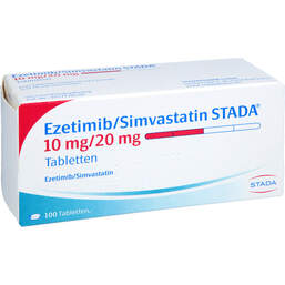 Abbildung: Ezetimib / Simvastatin STADA 10 mg / 20 mg Tabletten 100 St, Tabletten PZN 11853125