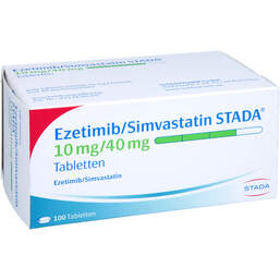 Abbildung: Ezetimib / Simvastatin STADA 10 mg / 40 mg Tabletten 100 St, Tabletten PZN 11853154