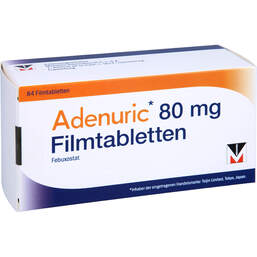 Abbildung: Adenuric 80 mg Filmtabletten 84 St, Filmtabletten PZN 11853450