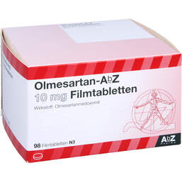 Abbildung: Olmesartan AbZ 10 mg Filmtabletten 98 St, Filmtabletten PZN 11856069