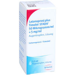 Abbildung: Latanoprost plus Timolol STADA 50 µg / ml + 5 mg / ml AT 2.5 ml, Augentropfen PZN 11871086