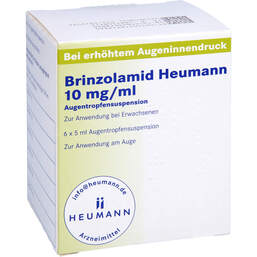 Abbildung: Brinzolamid Heumann 10 mg / ml Augentropfensuspension  6X5 ml, Augentropfen PZN 11871264