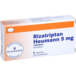Abbildung: Rizatriptan Heumann 5 mg Tabletten 6 St, Tabletten PZN 11871287