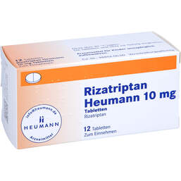 Abbildung: Rizatriptan Heumann 10 mg Tabletten 12 St, Tabletten PZN 11871353