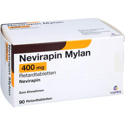 Abbildung: Nevirapin Mylan 400 mg Retardtabletten 90 St, Retard-Tabletten PZN 11881156