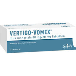 Abbildung: Vertigo Vomex plus Cinnarizin 40 mg / 20 mg Tabletten 50 St, Tabletten PZN 11888477