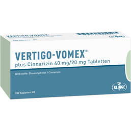 Abbildung: Vertigo Vomex plus Cinnarizin 40 mg / 20 mg Tabletten 100 St, Tabletten PZN 11888483