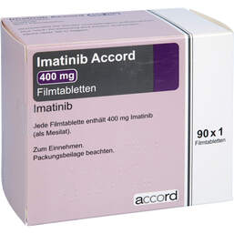 Abbildung: Imatinib Accord 400 mg Filmtabletten 90X1 St, Filmtabletten PZN 11893886