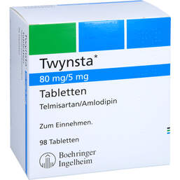 Abbildung: Twynsta 80 mg / 5 mg Tabletten 98 St, Tabletten PZN 11893952