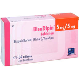 Abbildung: Bisodipin 5 mg / 5 mg Tabletten 56 St, Tabletten PZN 12020781