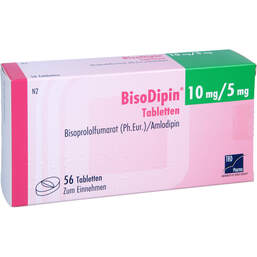 Abbildung: Bisodipin 10 mg / 5 mg Tabletten 56 St, Tabletten PZN 12020864