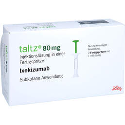 Abbildung: Taltz 80 mg Injektionslösung in einer Fertigspritze 2 St, Injektionslösung in einer Fertigspritze PZN 12143408