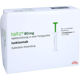 Abbildung: Taltz 80 mg Injektionslösung in einer Fertigspritze 3 St, Injektionslösung in einer Fertigspritze PZN 12143437