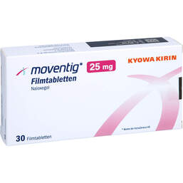 Abbildung: Moventig 25 mg Filmtabletten 30 St, Filmtabletten PZN 12144081