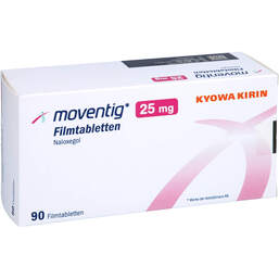 Abbildung: Moventig 25 mg Filmtabletten 90 St, Filmtabletten PZN 12144098