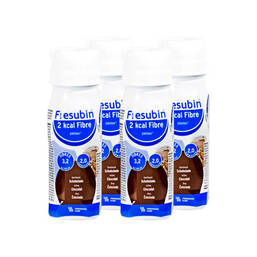 Abbildung: Fresubin 2 kcal Fibre Drink Schokolade Trinkflasche 4X200 ml, Lösung zum Einnehmen PZN 12144359