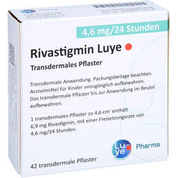 Abbildung: Rivastigmin Luye 4,6 mg / 24 Std. transderm.Pflaster 42 St, Pflaster transdermal PZN 12147286