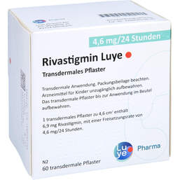 Abbildung: Rivastigmin Luye 4,6 mg / 24 Std. transderm.Pflaster 60 St, Pflaster transdermal PZN 12147292
