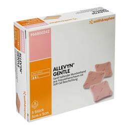 Abbildung: Allevyn Gentle 5x5 cm Schaumverband  5 St, Verband PZN 12147814
