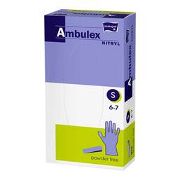Abbildung: Ambulex Nitryl Untersuchungshandschuhe unsteril ungep.S blau 100 St, Handschuhe PZN 12338253