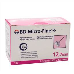 Abbildung: BD Micro-Fine + 12,7 mm Nadeln 0,33 x 12,7 mm Kanüle, 100 St PZN 12339229