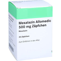Abbildung: Mesalazin Allomedic 500 mg Zäpfchen 30 St, Suppositorien PZN 12340764