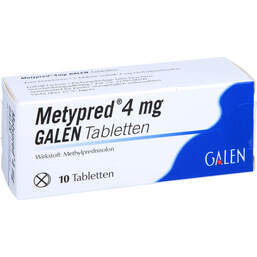 Abbildung: Metypred 4 mg Galen Tabletten 10 St, Tabletten PZN 12340959