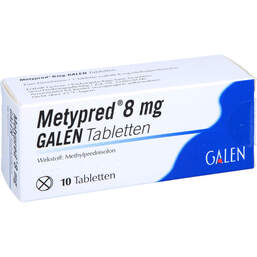 Abbildung: Metypred 8 mg Galen Tabletten 10 St, Tabletten PZN 12340971