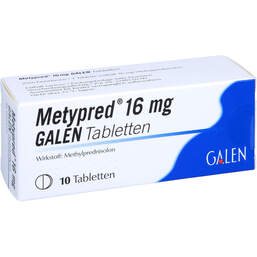 Abbildung: Metypred 16 mg Galen Tabletten 10 St, Tabletten PZN 12340988