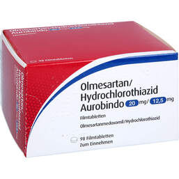 Abbildung: Olmesartan / Hydrochlorothia.Aurobindo 20mg / 12,5mg 98 St, Filmtabletten PZN 12342993