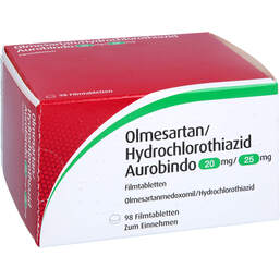 Abbildung: Olmesartan / Hydrochlorothia.Aurobindo 20mg / 25mg 98 St, Filmtabletten PZN 12343024