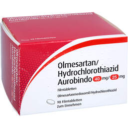 Abbildung: Olmesartan / Hydrochlorothia.Aurobindo 40mg / 25mg 98 St, Filmtabletten PZN 12343053