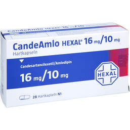 Abbildung: Candeamlo Hexal 16 mg / 10 mg Hartkapseln 28 St, Hartkapseln PZN 12343797